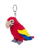 WWF WWF00281 Plüschkolletion World Wildlife Fund Papagai Plüsch Papagei als Schlüsselanhänger, ca. 10 cm groß, realistisch gestaltetes Plüschtier mit Schlüsselring, Mehrfarbig