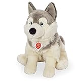 Teddy Hermann 92729 Hund Husky 29 cm, Kuscheltier, Plüschtier mit recycelter Füllung