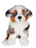 GIPSY TOYS - Sitzender Hund 25 cm Australischer Schäferhund - Kuscheltier für Kinder - In 8 verschiedenen Modellen erhältlich - 071523