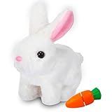Hüpfendes Kaninchen,Hüpfendes Kaninchen Spielzeug,Sprechender Hasen,Hasen Kuscheltiere Klein,Geräusche Macht und Dessen Ohren und Nase Sich Bewegen, Plüschhase für Ostern Weihnachtstag Geschenke