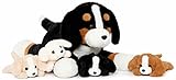 MorisMos 5 Stück Plüsch Mama Hund Plüschtier und 4 süße Baby Hund Plüschtier Kissen Geburtstag Geschenk für Kinder