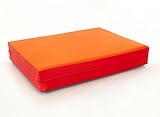 FLIXi Hüpfmatratze - ab 1 Jahre - Turn Matte für Kinder - Spiel Matratze zum Toben - Hüpfen - Balancieren Orange/Rot