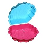 Sand- & Wassermuschel 2er Set für Kinder – pink & türkis – Outdoor Sandkasten & Planschbecken – Robustes Spielzeug für Garten & Terrasse – ab 18 Monate