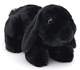 Uni-Toys - Widderkaninchen schwarz, liegend - 20 cm (Länge) - Plüsch-Hase, Kaninchen - Plüschtier, Kuscheltier