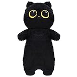 Kaisibum Schwarze Kuscheltier Katze 45CM Kawaii Plüschtier Katze Weich Tier Plüschtier für Kinder MäDchen Junge