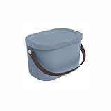 Rotho Babydesign Windeleimer YUMA – Geruchsdichter Windelbehälter aus recyceltem Kunststoff, hygienisch & umweltfreundlich – mit Deckel & Tragegriff, Blau