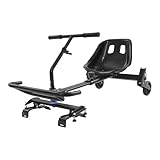 Hoverboard-Sitzbefestigung mit 3 x Stoßdämpfern und 2 x leuchtenden Rädern, verdicktes GoKart-Set, Hoverboard-Zubehör, stabiler für 16,5 cm, 20,3 cm, 25,4 cm, selbstbalancierende Roller (Schwarz)