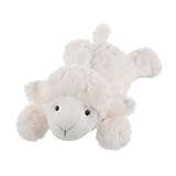 Apricot Lamb liegender Lamm Schaf Plüschtiere für Kinder, weiche niedliche Kuscheltier für Baby Mädchen und Jungen, Flauschige liegender Lamm Weiß 30 cm