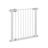 Safety 1st Easy Close, Ausziehbares Schutzgitter, Klemmgitter für die Treppe, Babygitter auch für Hunde Geeignet, 6 Monate - 2 Jahre, 73 - 80 cm, White (metal weiß)