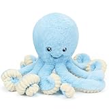 Zaloife Plüschtier Krake Plüschtier Oktopus, Stofftier Oktopus Stofftier Krake, Kuscheltier Krake Oktopus Plush Kissen, Lustiges Plüsch Puppe Geschenk für Kinder, Blau