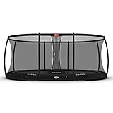 BERG inground Trampolin oval Champion schwarz 520 cm mit Sicherheitsnetz Deluxe | Qualitätstrampolin, Outdoor-Spielzeug, sicheres Trampolin