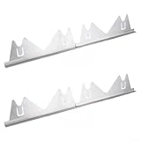 Verstellbare Herdspaltabdeckungen aus Edelstahl, 33 cm, 20,3 cm, 68,9 cm, 12,7 cm, schützt Herd- und Arbeitsflächen vor Schmutz und Lebensmitteln (schwarz (silber (spitz) 2)