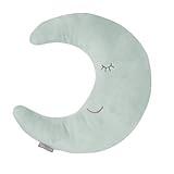 roba Nackenkissen in Mond Form - roba Style - Weiches Deko Kissen für Baby & Kinderzimmer - Kuschelkissen für Mädchen & Jungen - Frosty Green