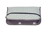 ULLENBOOM ® Windeltasche für unterwegs Mint Grau (Made in EU) - Wickeltasche für bis zu 3 Windeln, Feuchttücher & weiteres Zubehör, Windeletui mit Reißverschluss & Gummiband, klein & lässig
