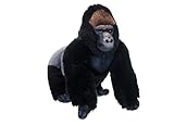 Wild Republic Artist Collection Stehender Gorilla, Plüschtier, 38 cm, Kuscheltier, Füllung besteht aus gesponnenen recycelten Wasserflaschen, 15'