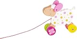 goki 54932 Ziehtier Schaf Suse Susibelle aus Holz, Nachzieh-Spielzeug mit Tiermotiv, Lernspielzeug inklusive Schnur, Babyspielzeug fördert Koordination und Motorik, 17cm x 5cm x 14cm, ab 1 Jahr