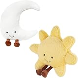 Yimuzche Plüschtiere Sonne und Mond, 2 Stück, Plüschkissen Sonne Mond, niedliche Puppe für Dekoration des Kinderzimmers oder als Geschenk, 30 cm