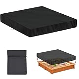 ARTGUTS Sandkasten Abdeckplane 200 * 200 * 20cm, Wasserdicht Abdeckplane Sand mit Kordelzug,Schwarz 210D Oxford Sandkasten Regenschutz, Winddicht, Staubdicht für Sandkasten Pool Terrase