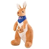 NTEVXZ Känguru Plüschtiere,Stofftier Känguru,Mutter und Kind Känguru Puppe,Känguru Halten Baby Stofftier,Geburtstagsgeschenk für Kinder