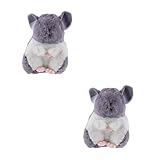 GETAJGHSD 2 Stück Hamster Plüschtier, Tierkissen, Stofftiere, Chinchilla Spielzeug, Chinchilla Plüschtier, Künstliches Kuscheltier, Kissen, Kuscheltier, Cartoon Plüschtier, Umarmendes