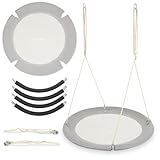 HyperMotion Nestschaukel 100 cm Grau – Outdoor & Indoor Schaukel für Kinder & Erwachsene, Hängeschaukel bis 150 kg, Gartenschaukel höhenverstellbar, wetterfest