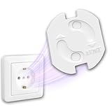WunderHippo 25x Steckdosensicherung mit Drehmechanik – Kindersicherung für Steckdosen – Steckdosenschutz verhindert Unfälle & Stromschläge – Schutz für Babys & Kinder – Steckdose Kinderschutz – Weiß