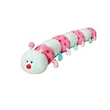 Xiyocadt Raupe Stofftier Plüsch, Bunte Lange Kognitive Plüsch Wurm Gefülite Puppe, Cartoon Tier Gefülltes Kissen, Raupe Spielzeugpuppe Plüschtier Puppenspielzeug Dekokissen für Kinder (90cm,Grün)