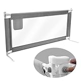 Eyeleaf Rausfallschutz für Kinder - Bettgitter grau 2M Neues Muster Rausfallschutz Bett Gitter Rausfallschutz Schutzgitter für Kinderbetten bettgitter rausfallschutz-Deutscher Aufbauanleitung