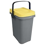 Windeleimer Geruchsdicht 7 Liter Gelb, Biomülleimer Küche Verschließbar, Bio Mülleimer Klein, Komposteimer Küche, Eimer mit Deckel, Abfalleimer Küche, Trash Bin, Biomüll, Kleiner Mülleimer mit Deckel
