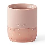 Moonkie Trinklernbecher, Schnabeltasse Baby Silikon, Trinklernbecher ab 4 Monate, Trinkbecher Baby BPA-frei, Offene Tasse 6-12 Monate, Becher Kinder mit Kapazitätsmarkierungen, 2oz(Blush)