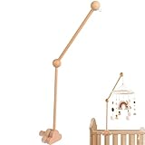 Qintora Baby Mobile Halterung,Mobile Halterung Holz,Mobile Halterung Fur Babybett,HöHenverstellbar DIY Baby Mobile Halter Halterung Gestell Stange Fur AufhaNgung Spieluhr Windspiel Bettglocke