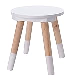 Spetebo Kinder Hocker in weiß/Natur - ca. 24 26 cm - Holz Hocker Blumen Pflanzen Ständer Kinderzimmer