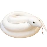 Xiyocadt Schlange Kuscheltier Weiche Gefüllte, Realistische Schlange Streich Plüsch Stofftier, Schlangenspielzeug für Tricky Aprilscherz Party Prank Requisiten (110CM,Weiß)