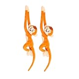 2x Groß Affe Kuscheltier Lange Arme Zum Umhängen, Süßer Langarmiger AFFE Hanging Monkey Kuscheltier Plüsch Colobus Stummelaffe, Plüschtier AFFEs,Hängende Stofftier Für Kinder Mädchen Und Junge-n 65 Cm