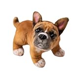 Generisch Superrealistischer Plüschtier Bernstein Französische Bulldogge Kuscheltier Weiches Stofftier Realistisches Design (B, 22)