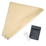 Tom'Shop Sonnensegel [Sand, Dreieck 1.5x1.5x2m] wasserabweisend Sonnenschutz Wetterschutz Outdoor Wetterbeständig für Patio Balkon Garten Terrasse Camping