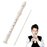 Flöte Kinder 8-Loch Sopranblockflöten Blockflöte Kinder Flöte Kinderflöte Flute Flodders Deutsches C-Tasten ABS Kunststoff für Erwachsene Anfänger Kinder mit Flötenputzer Blockflöte | Beige