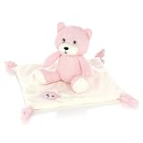 Nordstern Kuscheltier mit Schmusetuch Set - Babygeschenk für Mädchen zur Geburt in Strickoptik - Erstausstattung Schmusetier und Schnuffeltuch Bär in Rosa