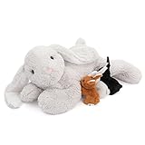 MorisMos groß Osterhase Kuscheltier XXL mit Baby im Bauch, 60cm lang riesen Hase plüschtier stofftier, Weich Bunny plüschhase kuschelhase Ostern deko, Geburtstag Ostern Geschenk Kinder