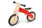 Pinolino Laufrad Jojo, aus Holz, unplattbare Bereifung, umbaubar vom Chopper zum Laufrad, für Kinder von 2 – 5 Jahren, rot