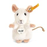 Steiff 056215 10 Weiss aufwartend Tier Pilla Maus, 10 cm, Weiß