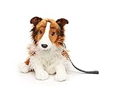 Uni-Toys - Langhaarcollie mit Leine, sitzend - Gesicht weiß-braun - 27 cm (Höhe) - Plüsch-Hund, Collie, Haustier - Plüschtier, Kuscheltier