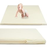 Baby Spielmatte：Faltbare Spielmatte für Babys Kinder Spielmatte, Baby Spielmatten für Boden wasserdichte Spielmatte für Baby, große Kleinkind Spielmatte für 1-3 Jahre Kleinkinder (Reisweiß)