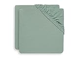 Jollein Spannbettlaken Boxspringbett Jersey 75x95cm - aschgrün - 2 Stück