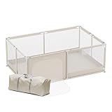 Tulano Cozy 22 Laufstall Baby 120x180 cm mit Bodenmatte – Faltbarer Spielbereich für Babys 6 bis 36 Monate – Atmungsaktiv – Sicher – Mit Tasche – Reise Laufgitter – Indoor Outdoor – Beige