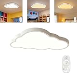 YRHome 48W Dimmbar Wolke LED Deckenleuchte Deckenlampe Wolke Effektlampe Acryl IP44 mit Fernbedienung Kinderzimmer Kinderlampe Ultra-dünne Schlafzimmer Kinderzimmerlampe