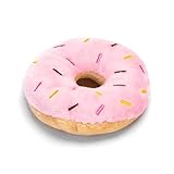 Nobleza - Plüsch-Hundespielzeug Donut - Kuscheliges Spielzeug für Hunde, Farbe:Pink, Größe:OneSize