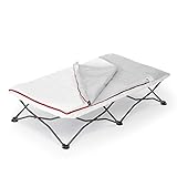 qeedo Quick Jimmy Junior Feldbett Kinder + Moony Schlafsack, Kinderliege Camping bis 50kg, faltbar (120 x 62 cm), für Jungen, Mädchen