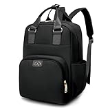 Granvoo Baby Wickelrucksack, Wickeltasche Rucksack, Babytasche Wasserdicht mit Schnullerhalter und Kinderwagengurten, Baby Rucksäcke Große Kapazität, Tragbare Reisetasche für Mama und Papa (Schwarz)