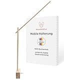 Mobile Halterung Holz - schnell & einfach zusammengebaut - Halterung Mobile für Babybett und Laufstall, Made in Germany, hochwertiges Buchenholz, Mobile Gestell, Gesamthöhe von 75cm